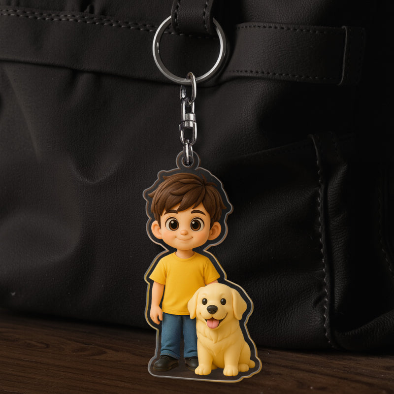 Custom Acrylic Cartoon Keychain － Personalized Photo Keychain － Unique Couple Gift for Her － Birthday Valentine's Anniversary Gift