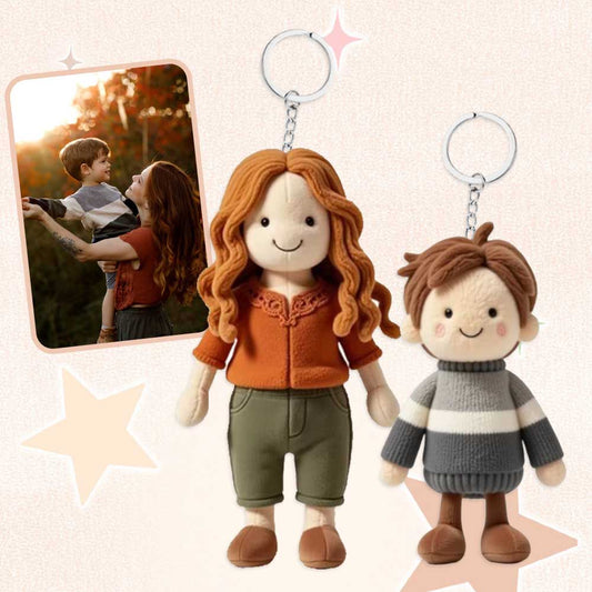 Personalized Mom Photo Plush Doll Keychain, Gift For Her