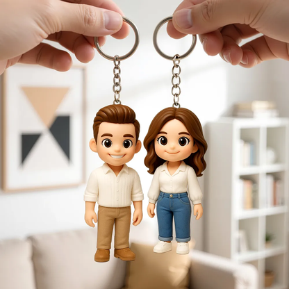 Custom 3D Figure Keychain From Photo Personalized Boy Keychain Custom 3D Mini Figure Gift for Kids