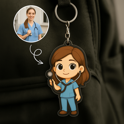 Cute Acrylic Cartoon Character Keychain – Personalized Custom Bag Charm Gift