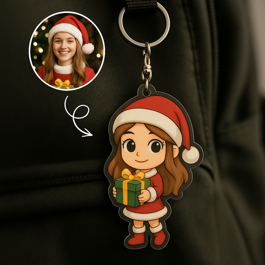 Custom Acrylic Keychain with Your Picture – Cartoon Style Personalized Bag Charm
