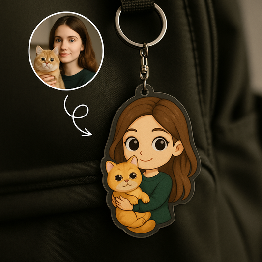Personalized Acrylic Figure Bag Charm – Cute Cartoon Keychain for Christmas Gift
