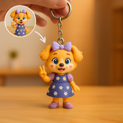 Custom 3D Figure Keychain From Photo Personalized Teacher Keychain Gift For Educators