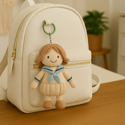 Personalized Girls Photo 3D Plush Doll Keychain/Pillow