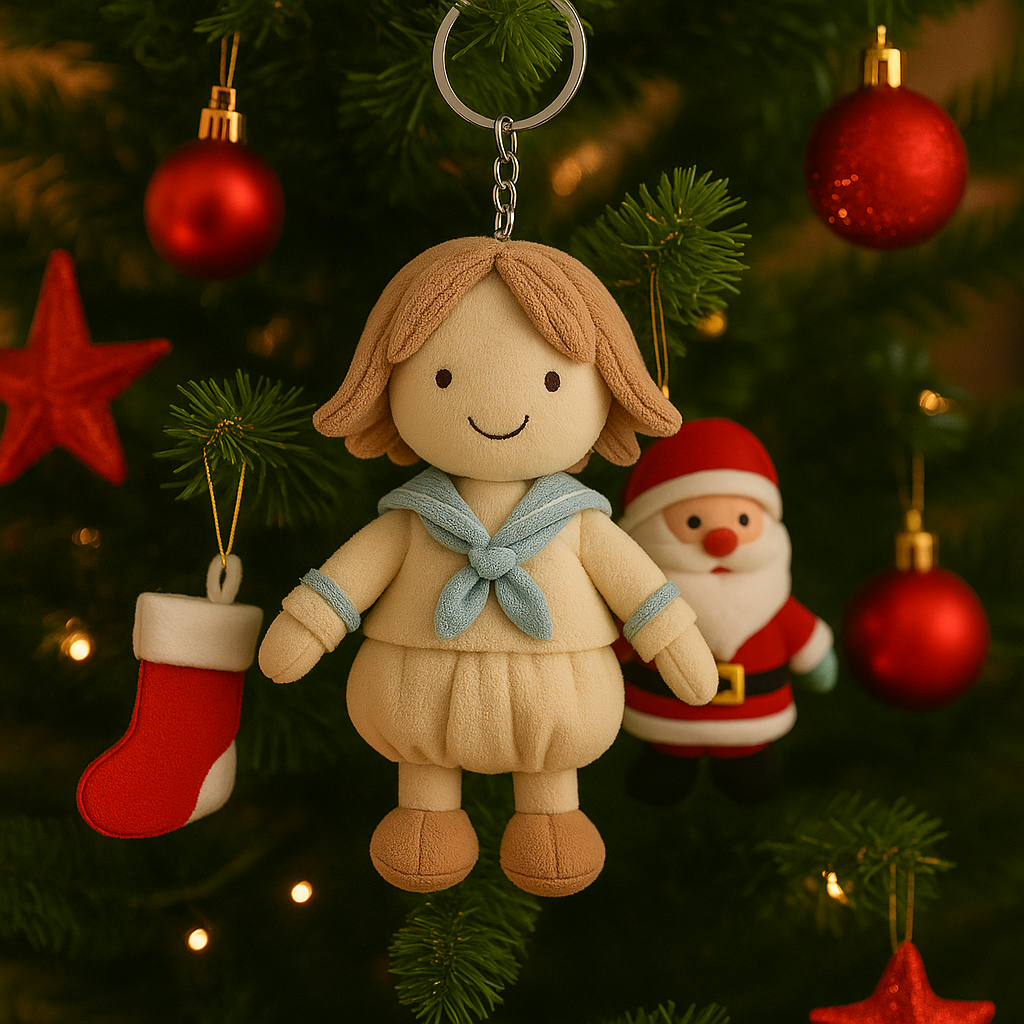 Personalized Girls Photo 3D Plush Doll Keychain/Pillow