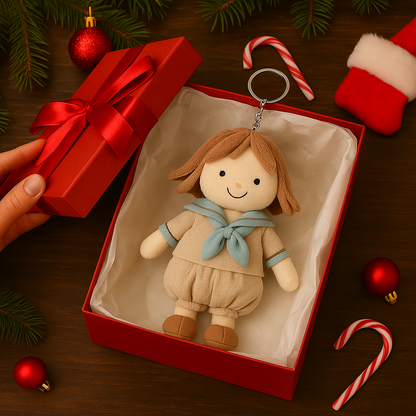 Personalized Girls Photo 3D Plush Doll Keychain/Pillow