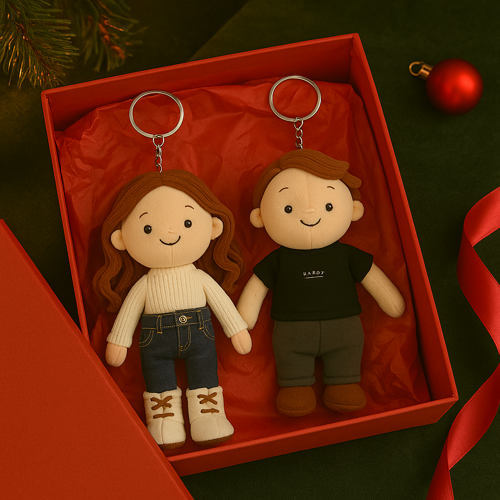Personalized Couple Photo, Family Gift Plush Doll Keychain