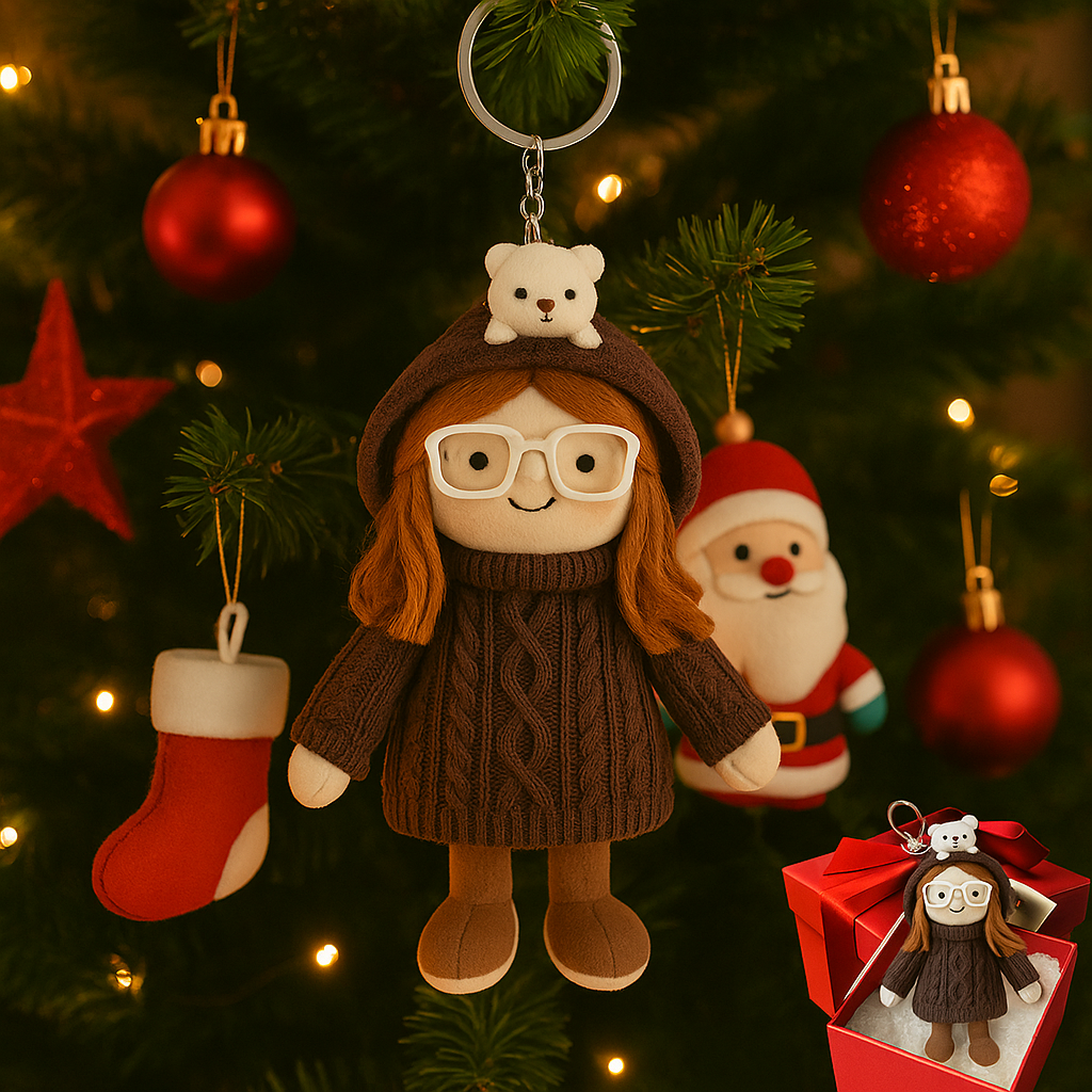 Personalized Photo Plush Doll Keychain Gift For Her