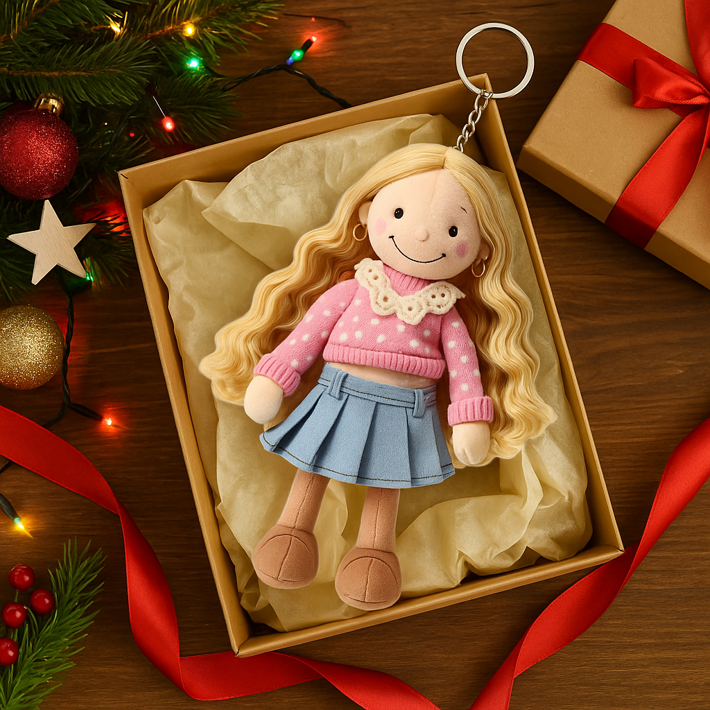 Personalized Photo 3D Plush Doll Keychain