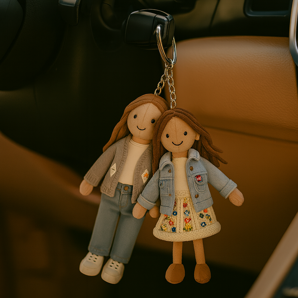 Personalized Family Photo Plush Doll Keychain