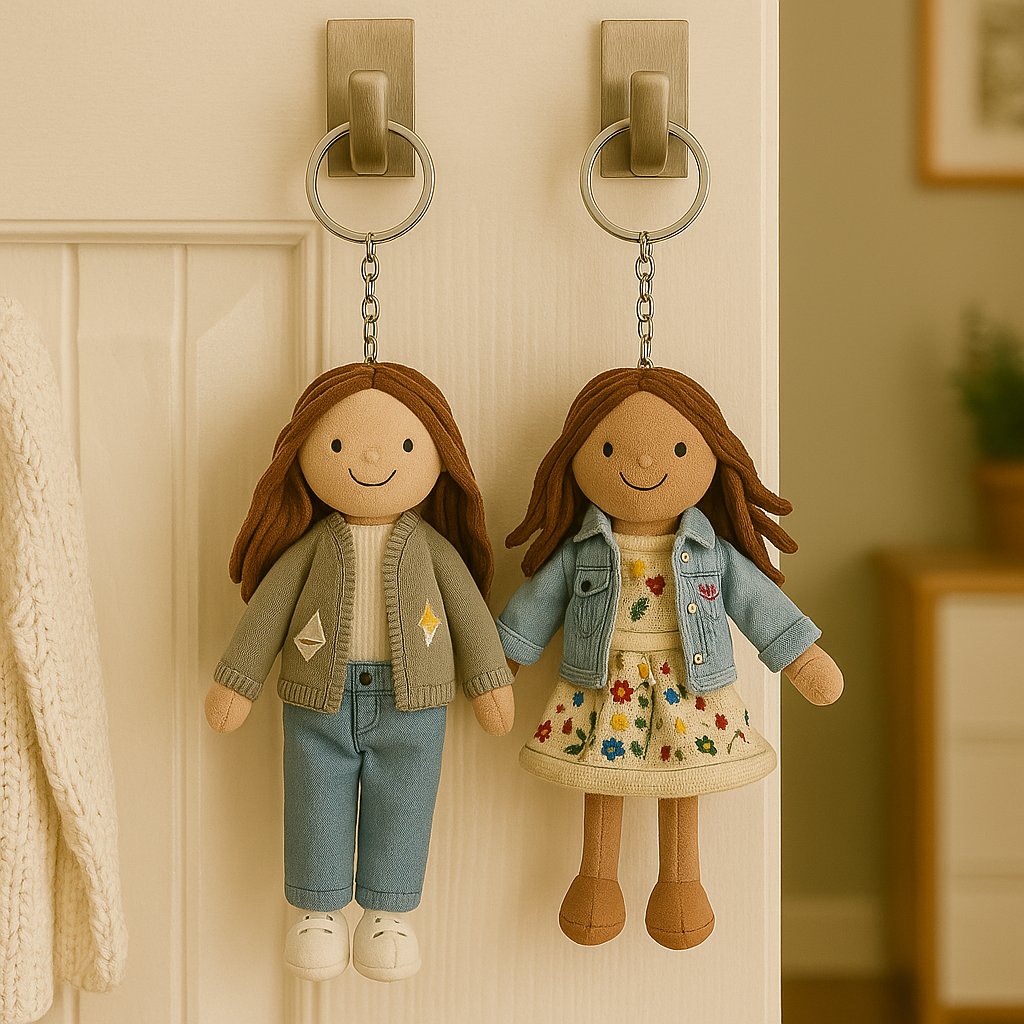 Personalized Family Photo Plush Doll Keychain