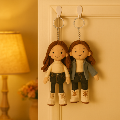 Custom Family Photo Plush Doll Keychain - Precious Gift For Family Reunions
