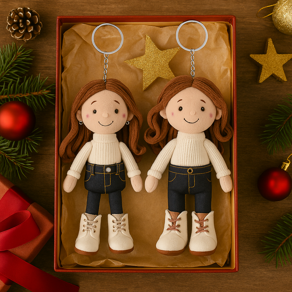 Custom Family Photo Plush Doll Keychain - Precious Gift For Family Reunions