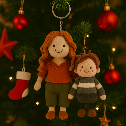 Personalized Mom Photo Plush Doll Keychain, Gift For Her