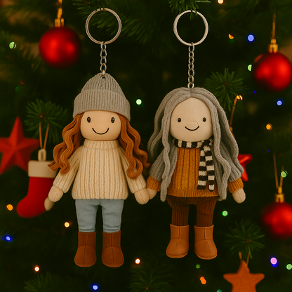 Personalized Photo - Printed Plush Doll Keychain - Ideal Gift For Mom