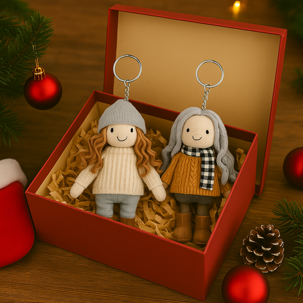 Personalized Photo - Printed Plush Doll Keychain - Ideal Gift For Mom