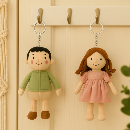 Custom Family Photo Plush Doll Keychain, Custom Face Doll - Precious Gift for Dad