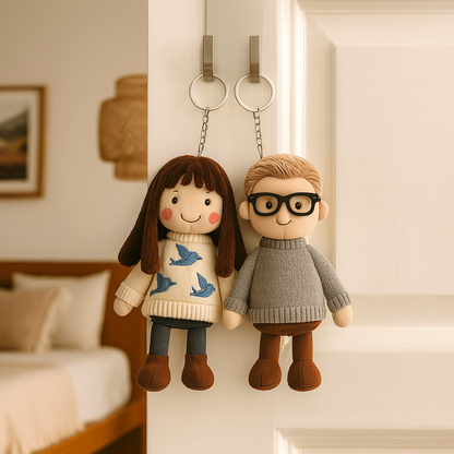 Personalized Photo Plush Doll Keychain Gift For Her couple gifts