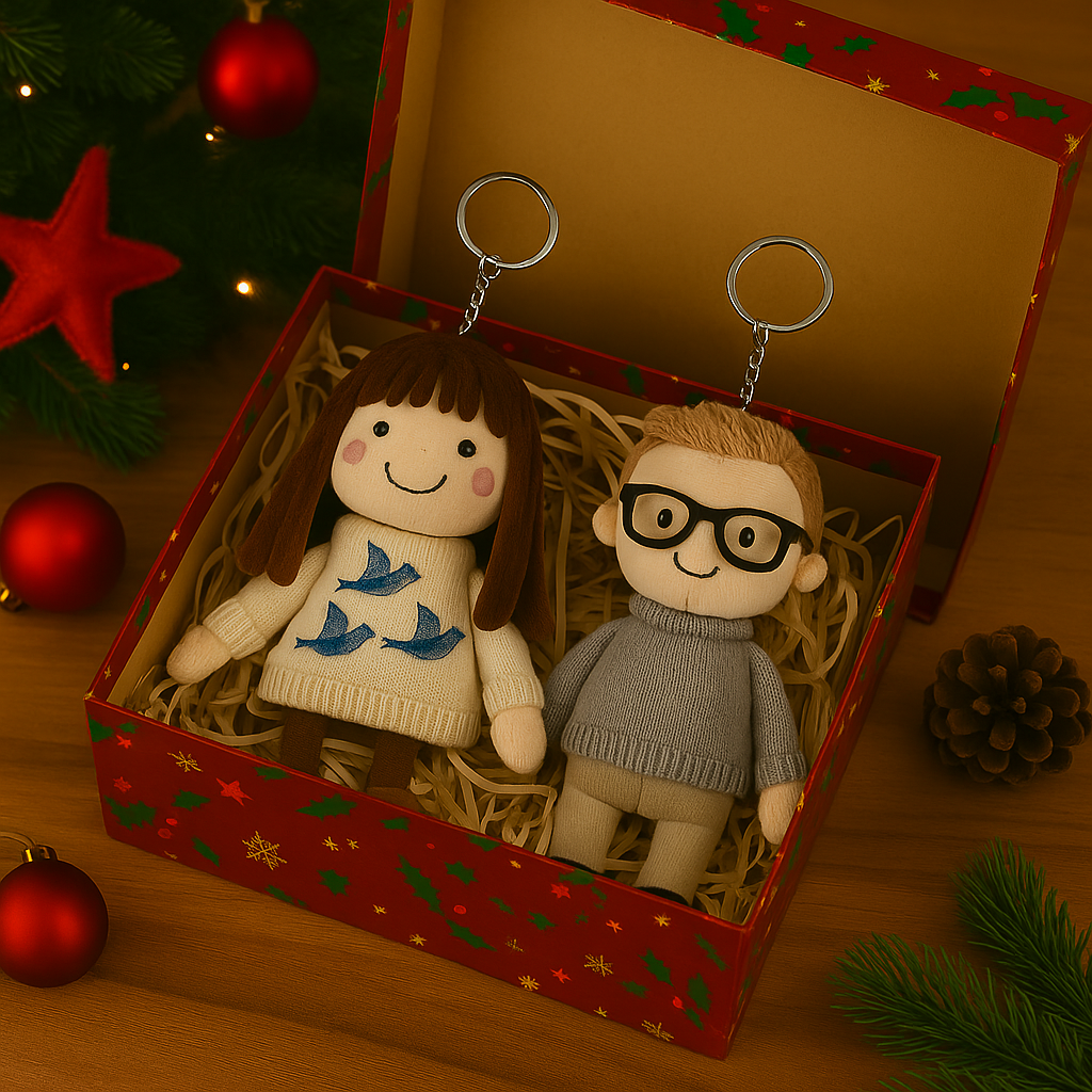 Personalized Photo Plush Doll Keychain Gift For Her couple gifts