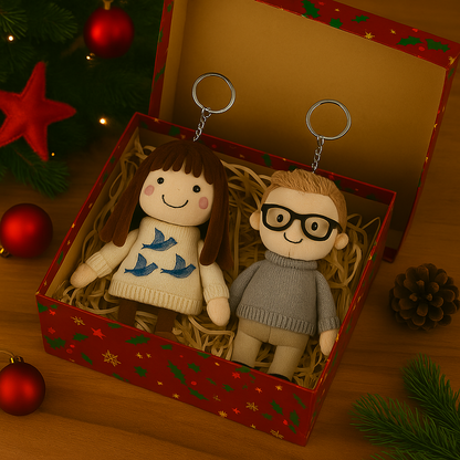 Personalized Photo Plush Doll Keychain Gift For Her couple gifts