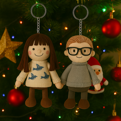 Personalized Photo Plush Doll Keychain Gift For Her couple gifts