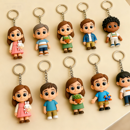 Custom 3D Figure Keychain From Photo Personalized Businessman Keychain Gift For Professionals