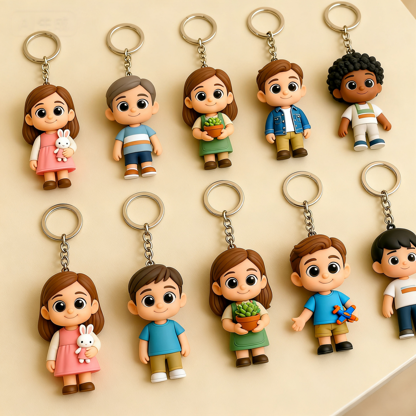 Custom 3D Figure Keychain From Photo Personalized Artist Keychain Gift For Art Lovers