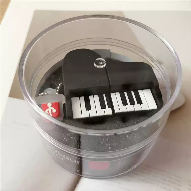 Cartoon USB flash drive for mobile phone and computer dual-use piano guitar notes cute female student large capacity custom engraving