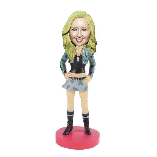 Custom Camouflage Skirt Bobblehead Maker