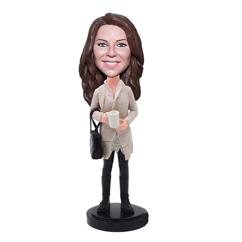Coustom Bobble Heads Handbag In Hands Doll