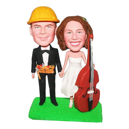 Custom Bobblehead Wedding Toppers Cello