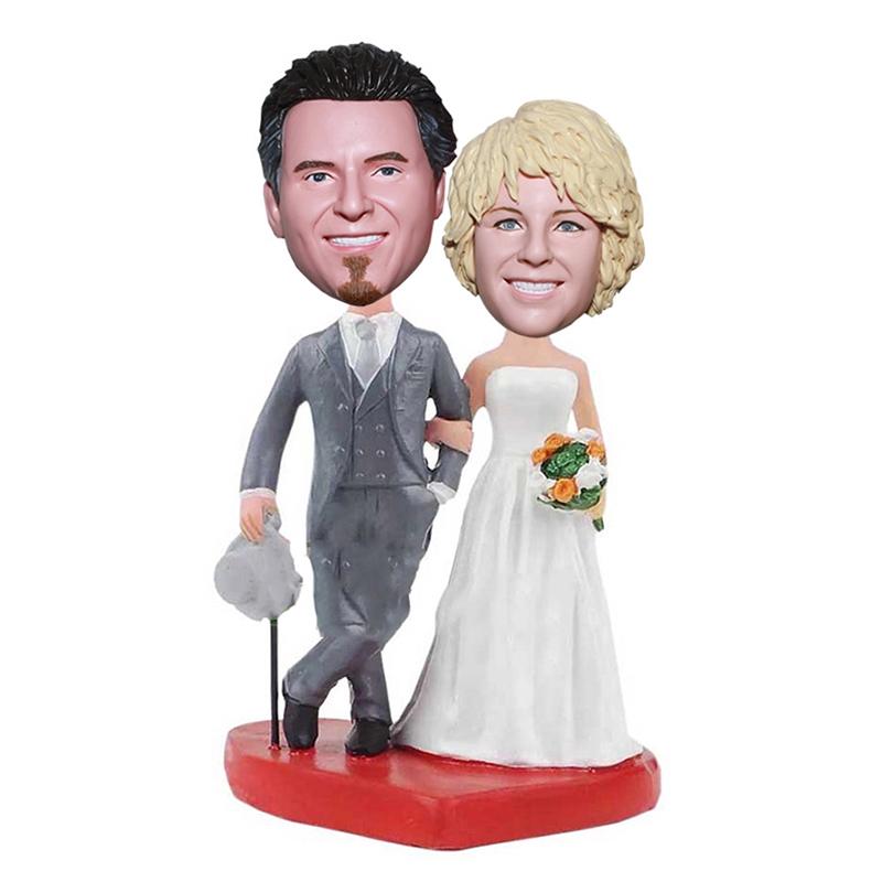 Custom Bobblehead Cake Toppers For Wedding
