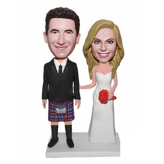 Cheap Custom Personalized Bobbleheads Wedding Kilt