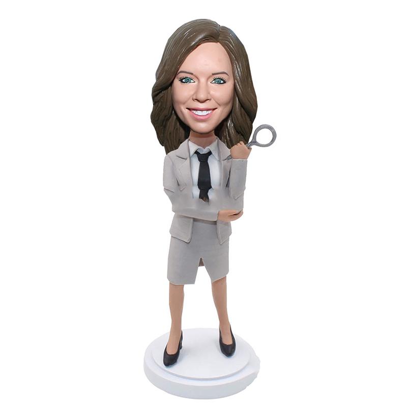 Make A Bobblehead Holding Magnifying Glass Doll