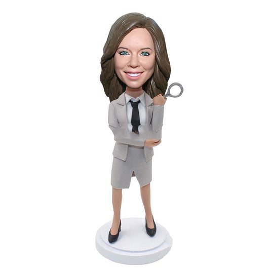 Make A Bobblehead Holding Magnifying Glass Doll