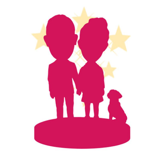 Fully Customizable 2 Person and 1 Pet Custom Bobblehead