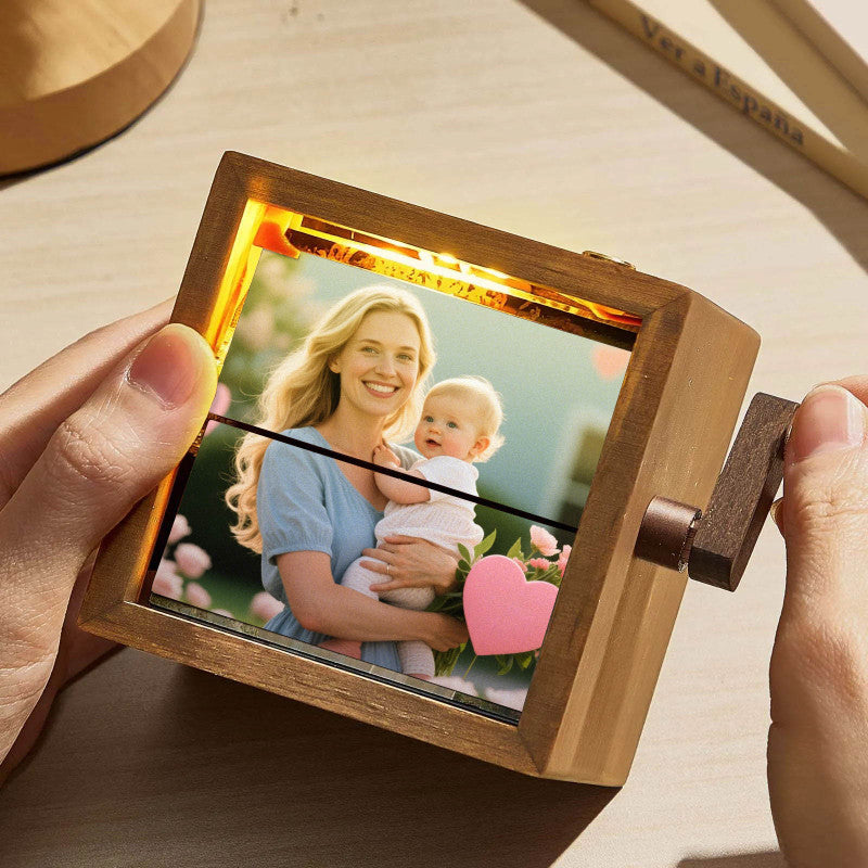 Custom Photo Flipbook Animation Frame - Hand-Cranked Mechanical Memory with Light, The Perfect Mother's Day Gift
