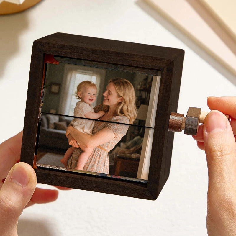 Custom Photo Flipbook Animation Frame - Hand-Cranked Mechanical Memory with Light, The Perfect Mother's Day Gift