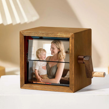 Custom Photo Flipbook Animation Frame - Hand-Cranked Mechanical Memory with Light, The Perfect Mother's Day Gift