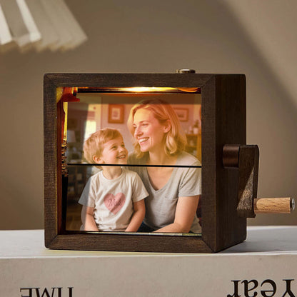 Custom Photo Flipbook Animation Frame - Hand-Cranked Mechanical Memory with Light, The Perfect Mother's Day Gift
