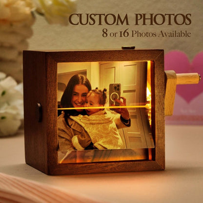 Custom Photo Flipbook Animation Frame - Hand-Cranked Mechanical Memory with Light, The Perfect Mother's Day Gift