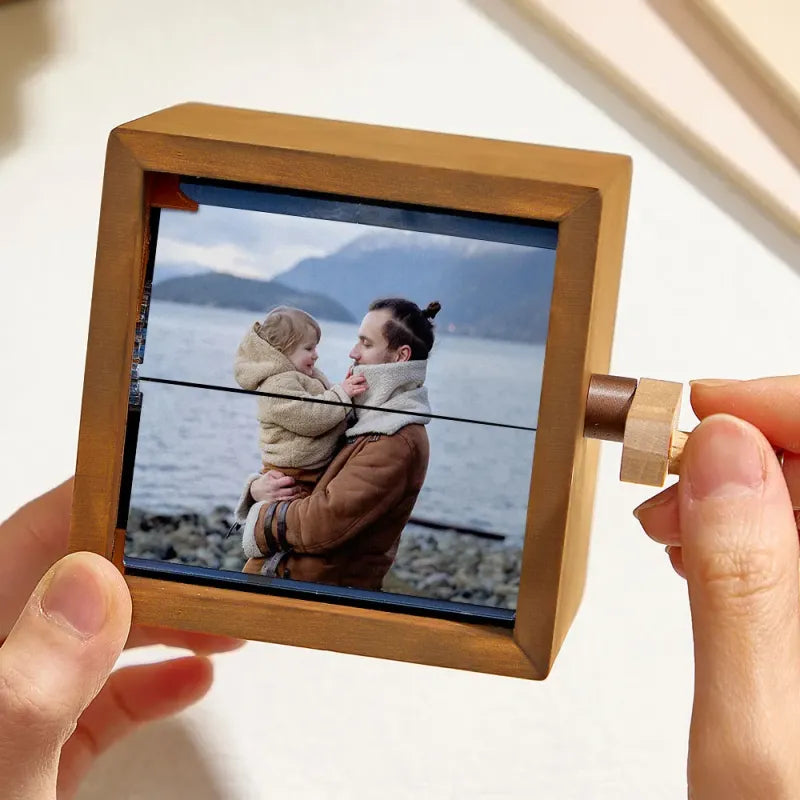 Custom Photo Flipbook Frame - Personalized Animation Machine with Light, Unique Father's Day Gift