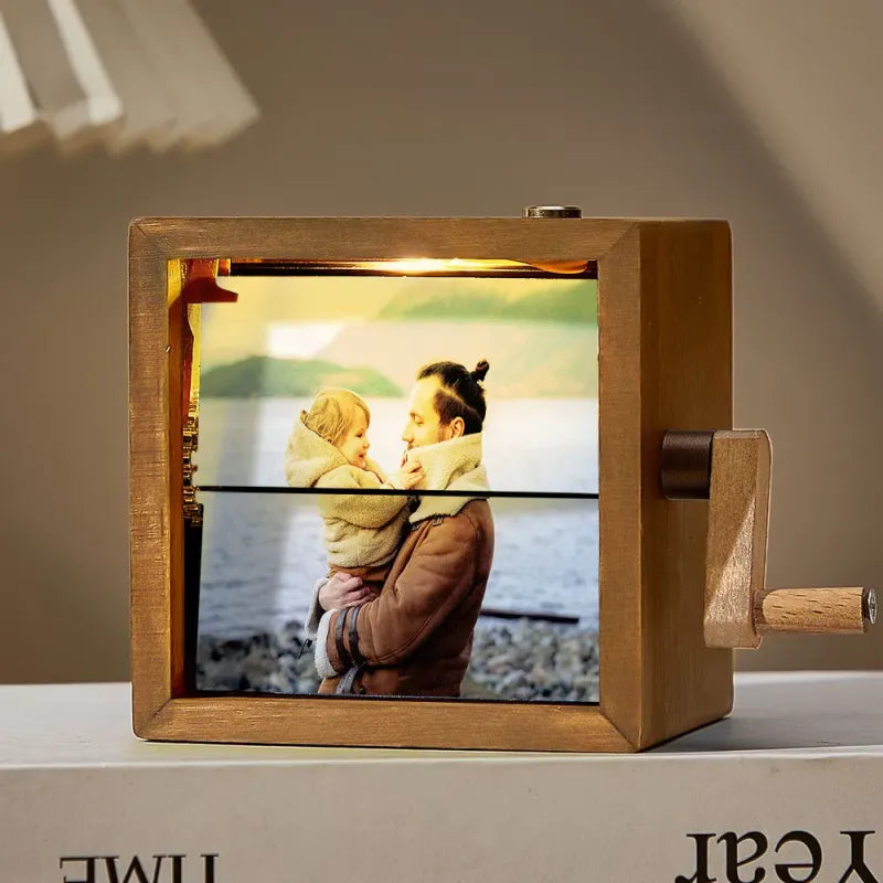 Custom Photo Flipbook Frame - Personalized Animation Machine with Light, Unique Father's Day Gift