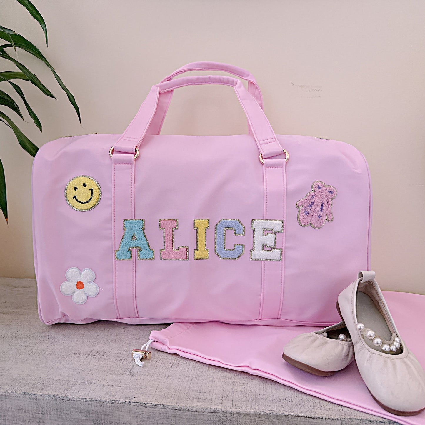 Monogrammed Ballet Dance Bag – Custom Name Duffle for Girls – Cheer, Gymnastics & Dance Class Essentials