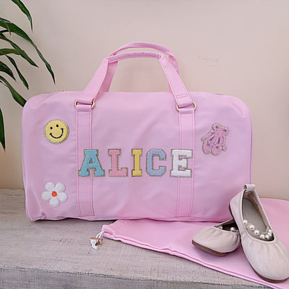 Monogrammed Ballet Dance Bag – Custom Name Duffle for Girls – Cheer, Gymnastics & Dance Class Essentials
