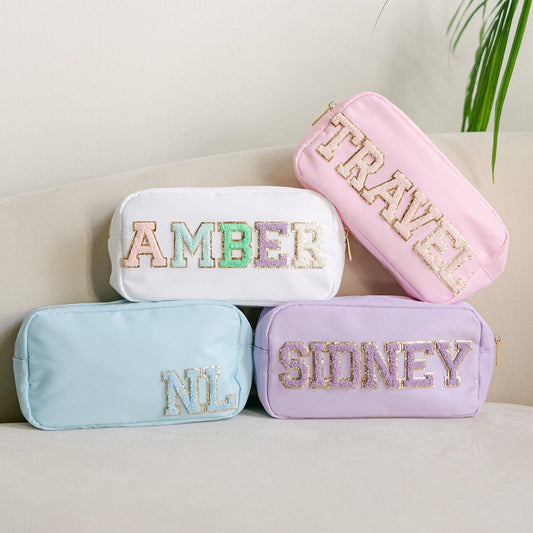 Custom Name Pencil Case for Kids - Chenille Letter Patch School Supply | Personalized & Fun Stationery Holder | Unique Gift for Students