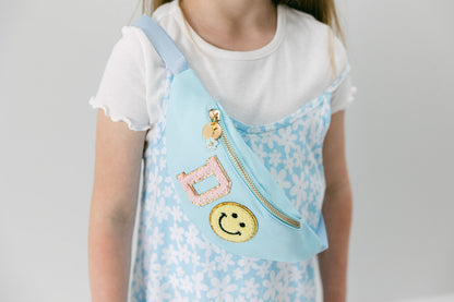Personalized Kids Nylon Fanny Pack Chenille Letter Patch Fanny Pack Custom Kids Belt Bag