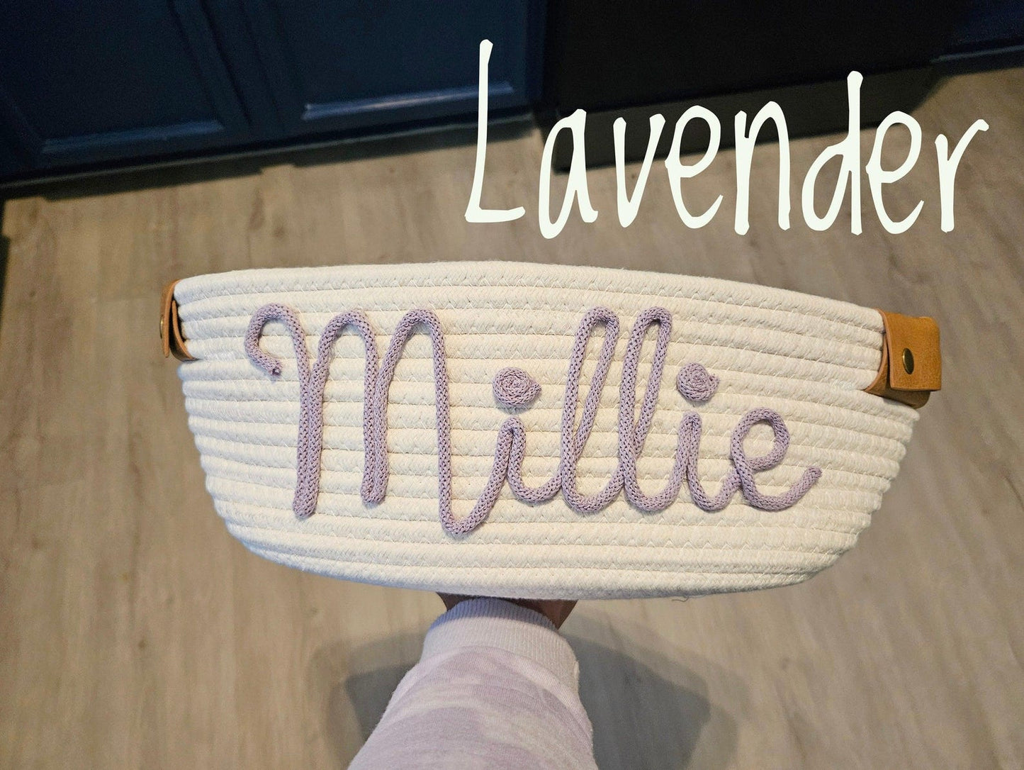 Personalized Baby Keepsake Basket Handmade Rope Cotton Treasure for Newborn & Nursery