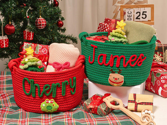 Make Their Christmas Special: Personalized Name Gift Basket for Kids | Unique Holiday Decor