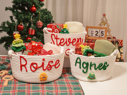 Make Their Christmas Special: Personalized Name Gift Basket for Kids | Unique Holiday Decor